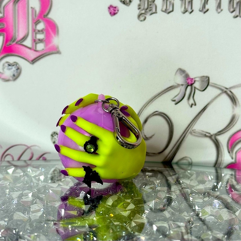 Bath and body works hand sanitizer holder light up Keychain Crystal ball 🔮
